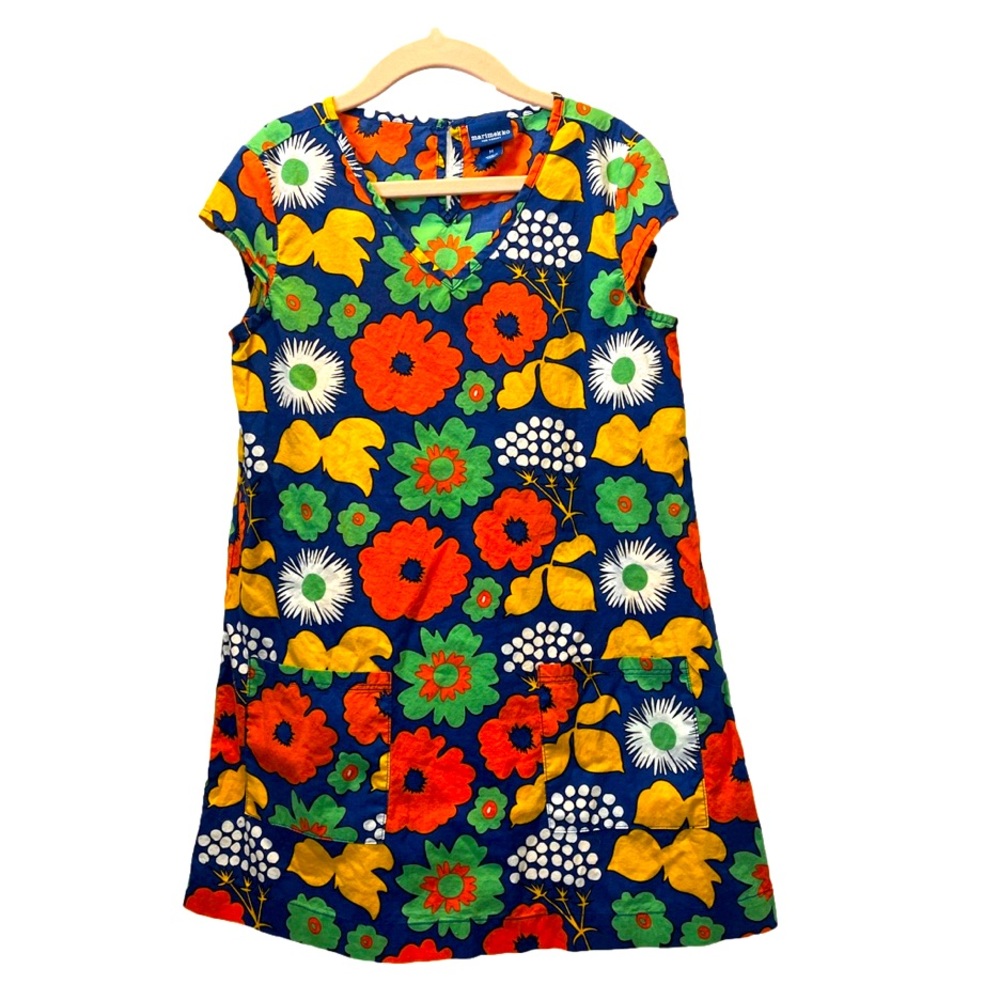 Marimekko for Target Girls Cap Sleeve Dress Kullatori Print Medium 100% Cotton - Picture 1 of 2